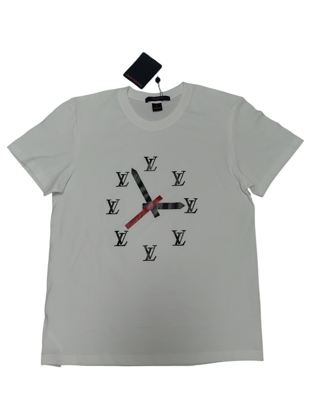 Louis Vuitton Paris Intarsia Clock Logo Shirt Virgil Abloh creation Size L White